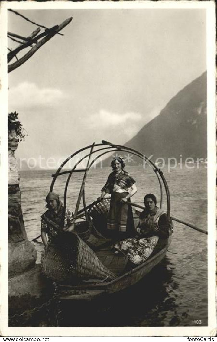 11682796 Tessin Ticino Frauen Auf Boot Am See Lugano - Sonstige & Ohne Zuordnung