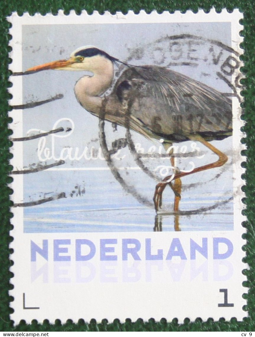 BLAUWE REIGER Bird Vogel Oiseaux Pajaro Persoonlijke Zegel 2017 Gestempeld / USED / Oblitere NEDERLAND / NIEDERLANDE - Timbres Personnalisés