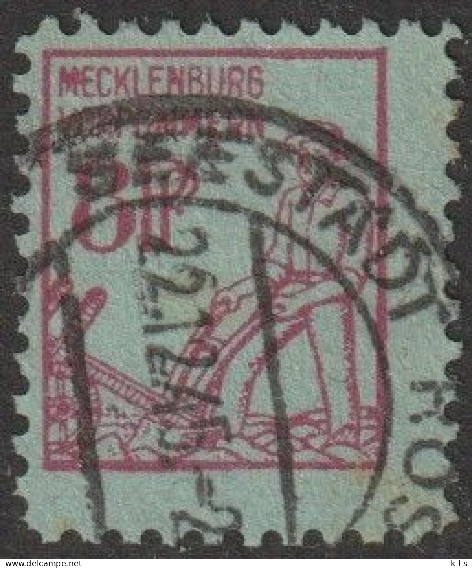 SBZ- Mecklenburg-Vorpommern: 1945, Mi. Nr. 12. 8 Pfg. Pflügender Bauer.  Tagesstpl. SEESTADT ROSTOCK - Oblitérés