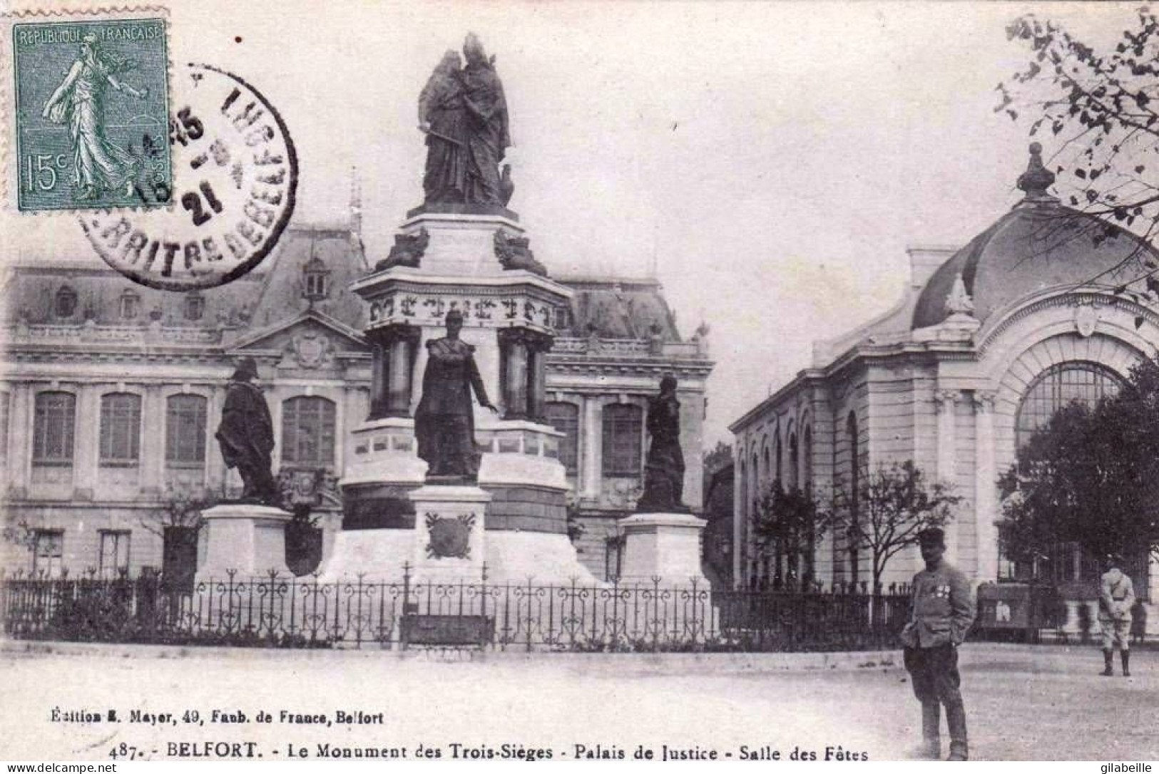 90 -  BELFORT - Le Monument Des Trois Sieges - Palais De Justice - Salle Des Fetes - Belfort - Stadt