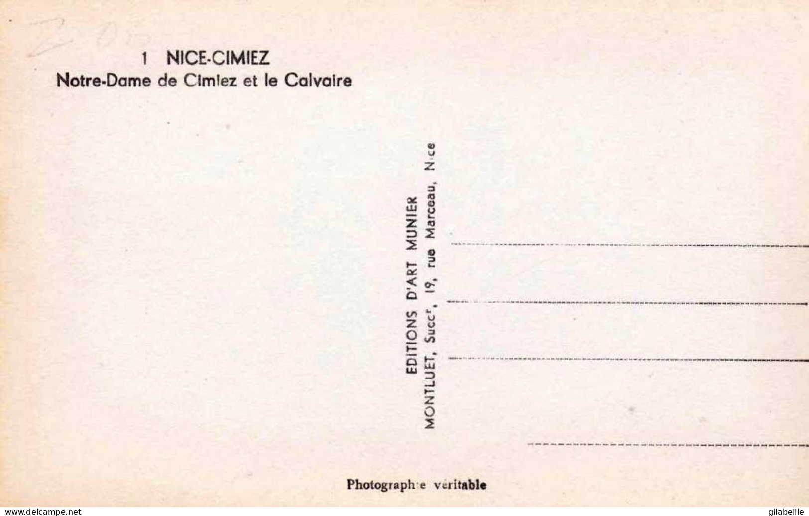 06 -  NICE - Notre Dame De Cimiez Et La Calvaire -  Carte Glacée - Autres & Non Classés