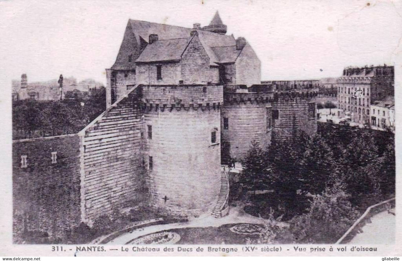 44 - Loire Atlantique -  NANTES - Le Chateau Des Ducs De Bretagne - Vue Prise A Vol D Oiseau - Nantes