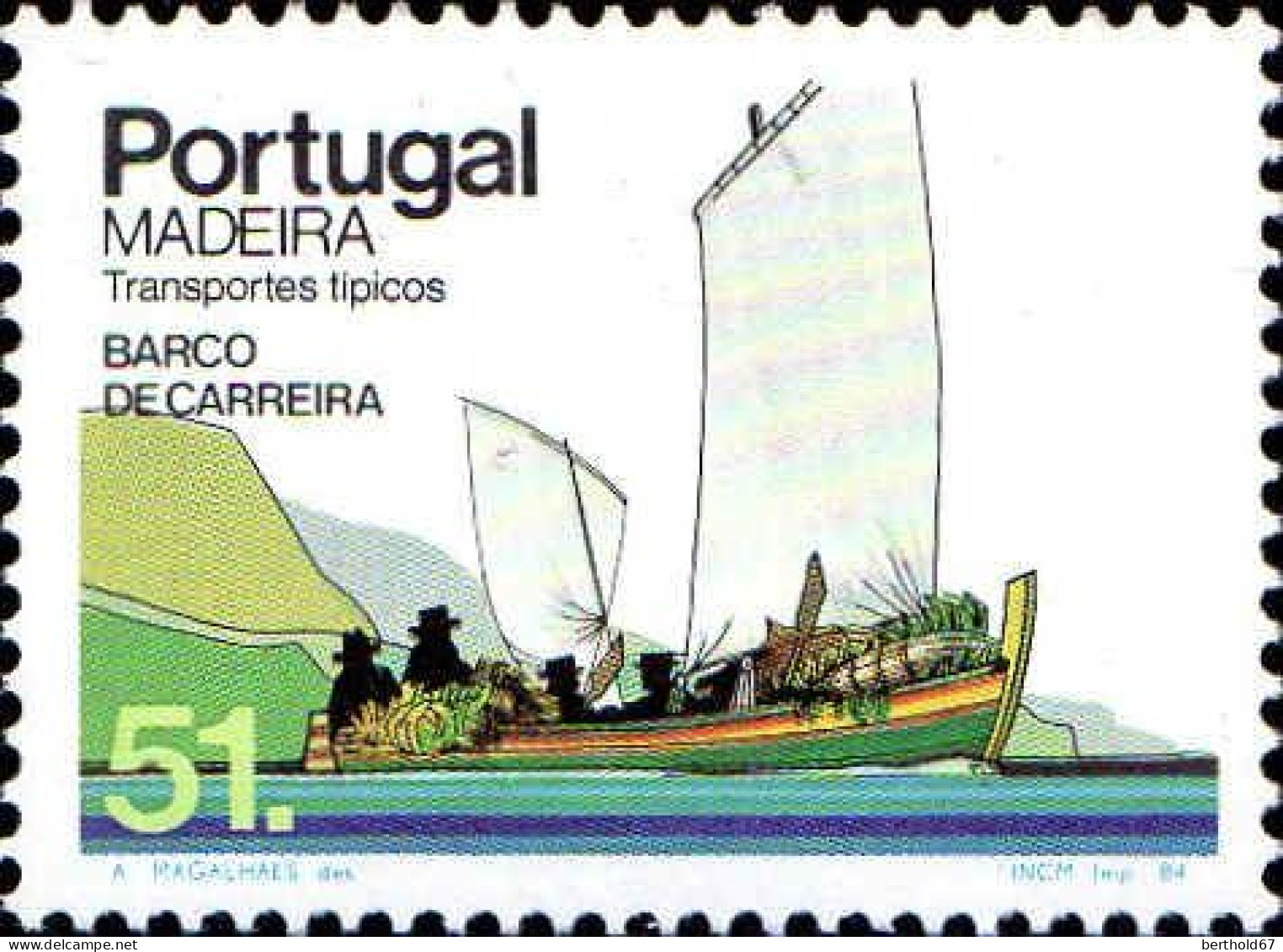 Madère Poste N** Yv:101 Mi:96 Transportes Tipicos Barco De Carreira - Madeira