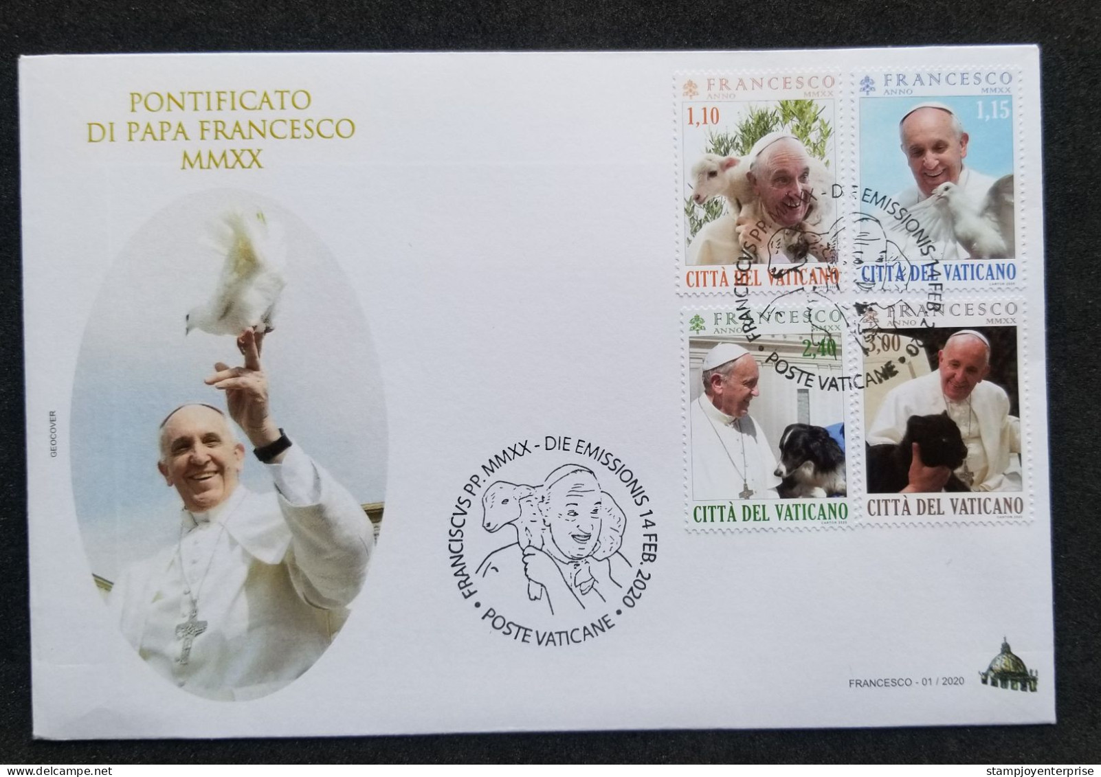 Vatican The 8th Year Of The Pontificate Of Pope Francis 2020 (FDC) - Lettres & Documents