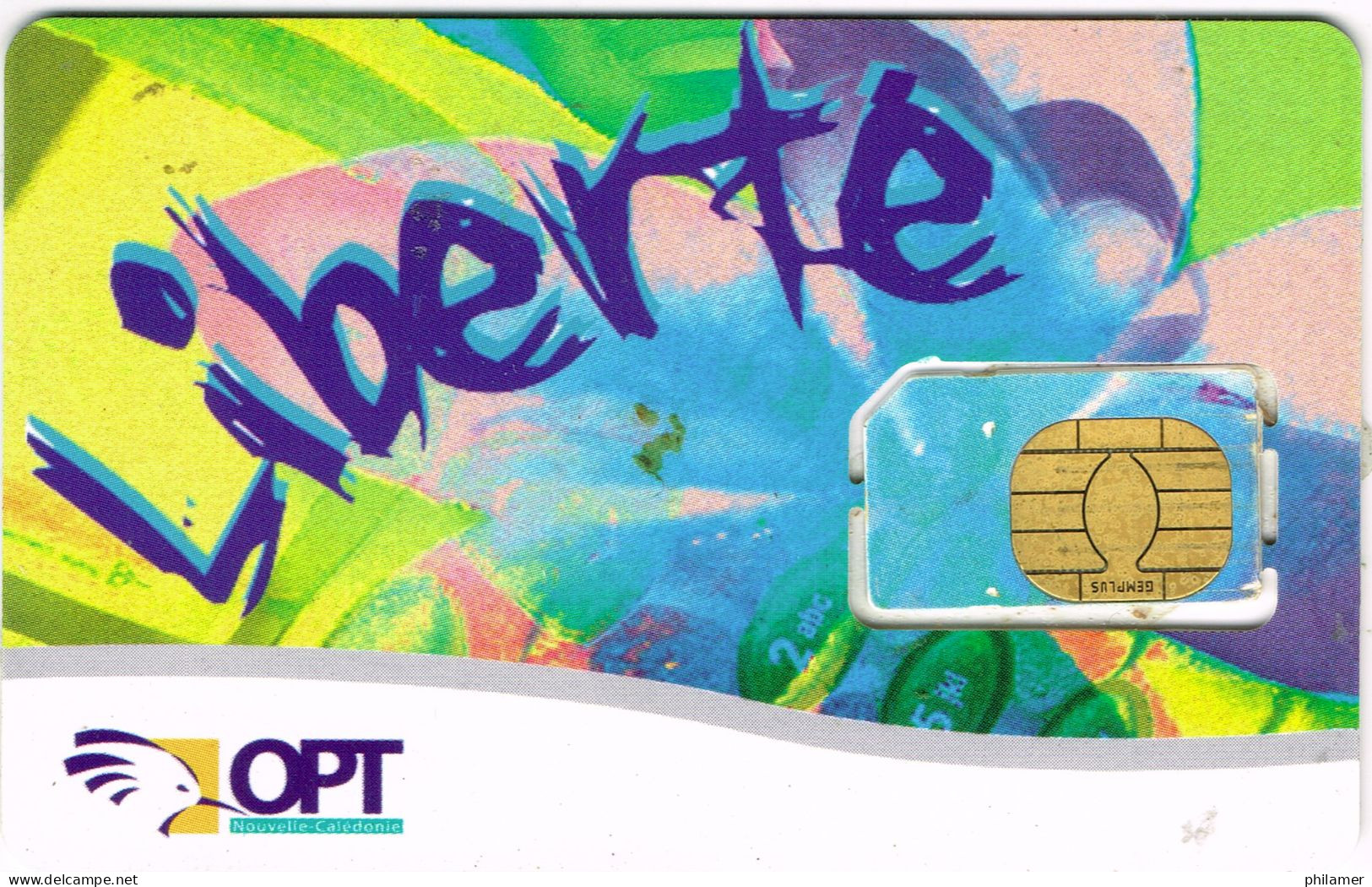 NOUVELLE CALEDONIE New Caledonia TELECARTE PREPAYEE Prepaid Phonecard LIBERTE PUCE MOBILEDOS SANS LOGO GAUCHE UT B - Nouvelle-Calédonie