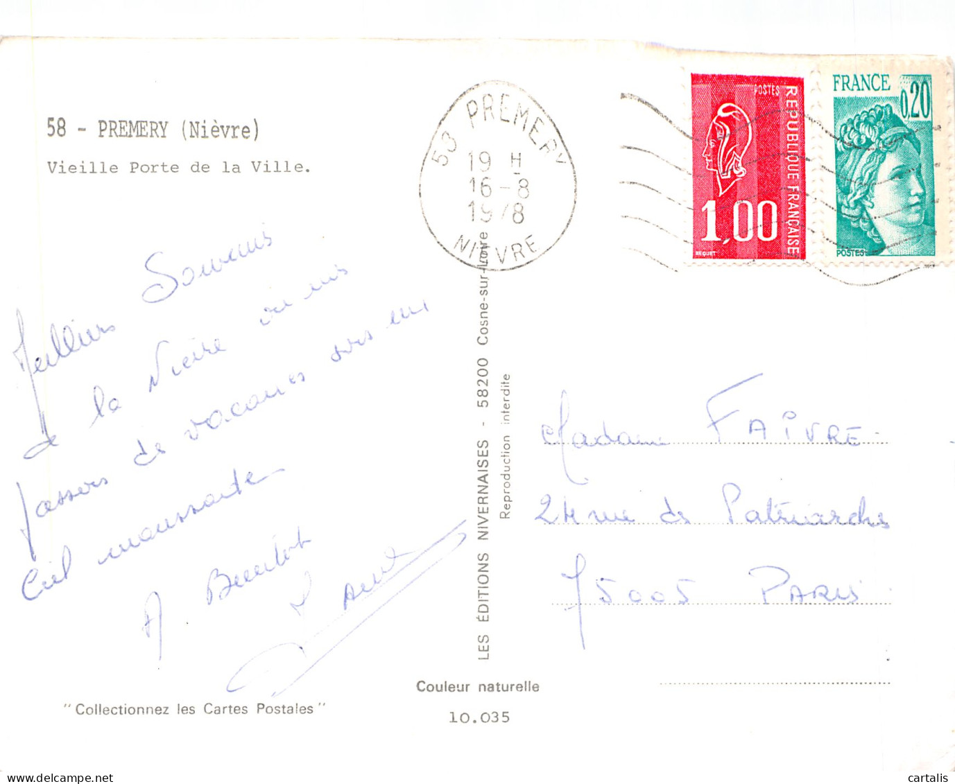 58-PREMERY-N°4212-C/0081 - Sonstige & Ohne Zuordnung