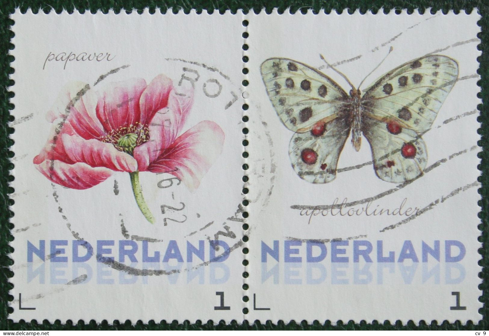 Papillon Butterfly Flower Blumen Fleur Persoonlijke JANNEKE BRINKMAN 2014 Gestempeld USED Oblitere NEDERLAND NIEDERLANDE - Personalisierte Briefmarken