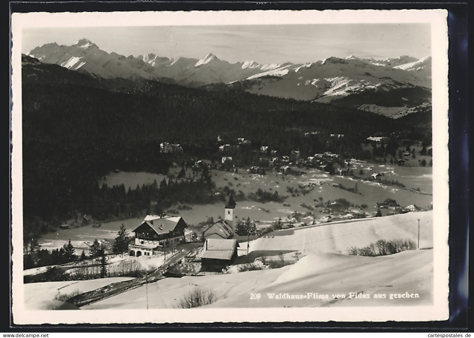 AK Waldhaus-Flims, Ortsansicht Von Fidaz Aus Gesehen  - Flims