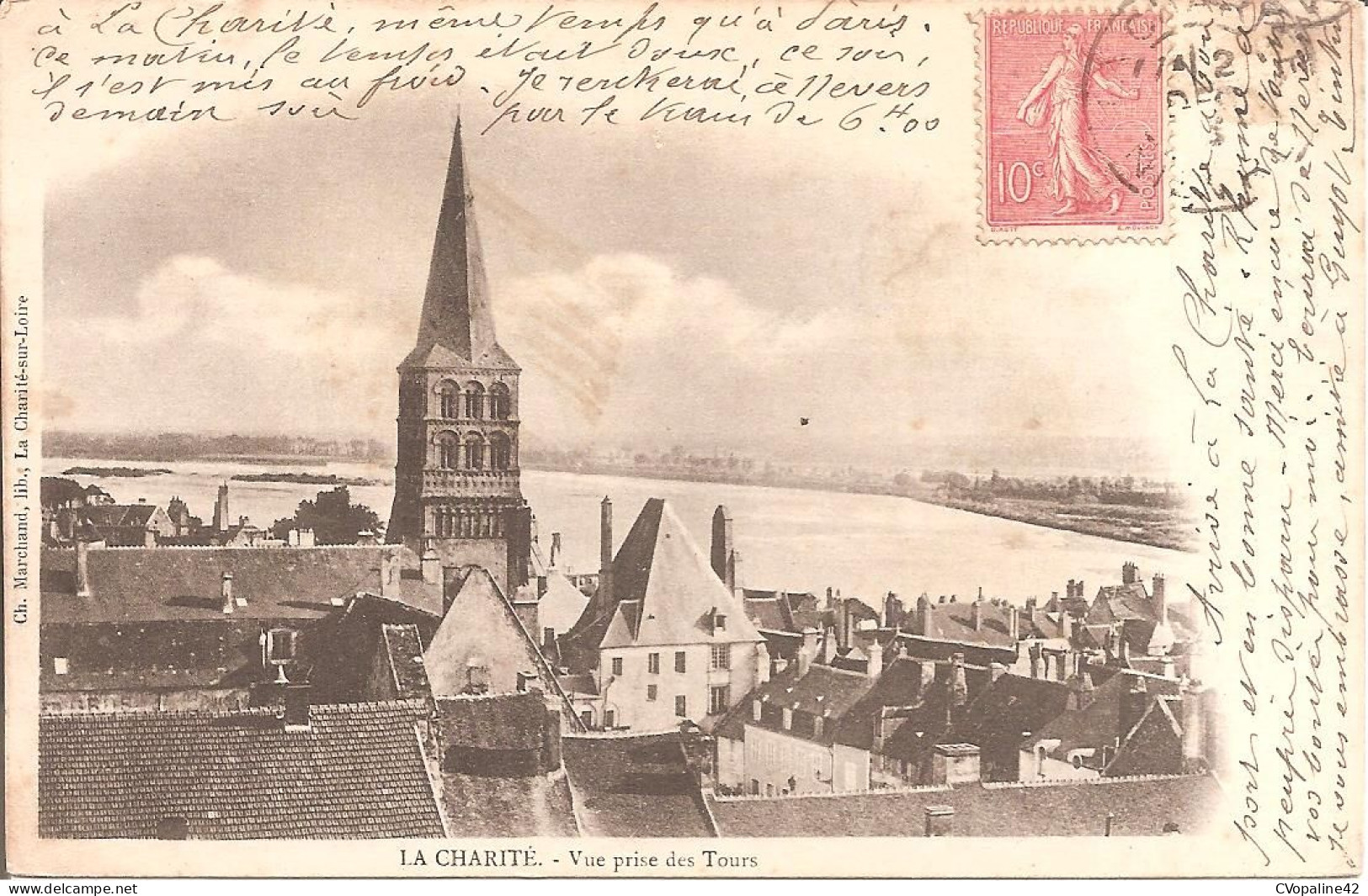 LA CHARITE (58) Vue Prise Des Tours En 1903 (Dos Non Divisé) - La Charité Sur Loire