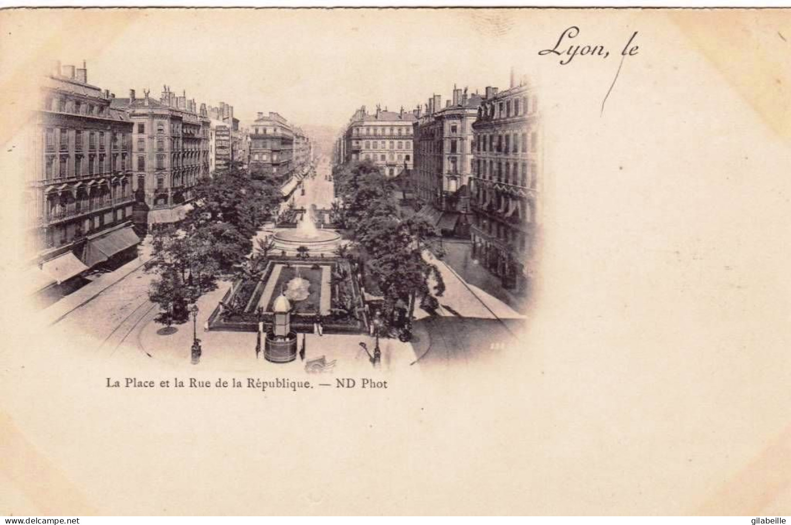 69 - Rhone -  LYON - La Place Et La Rue De La Republique - Other & Unclassified