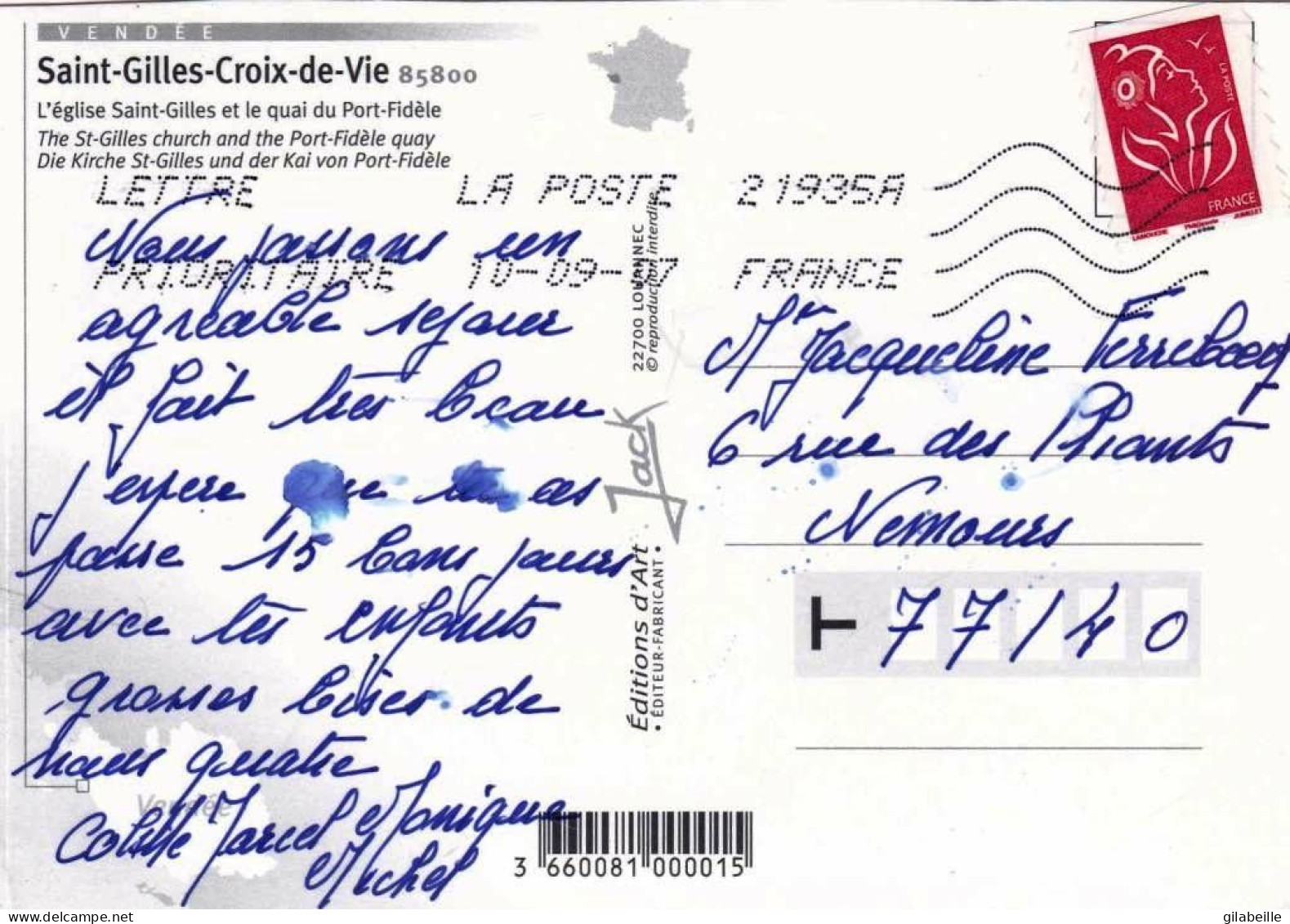 85 - Vendée -  SAINT GILLES CROIX  De VIE - L Eglise Saint Gilles Et Le Quai Du Port Fidele - Saint Gilles Croix De Vie