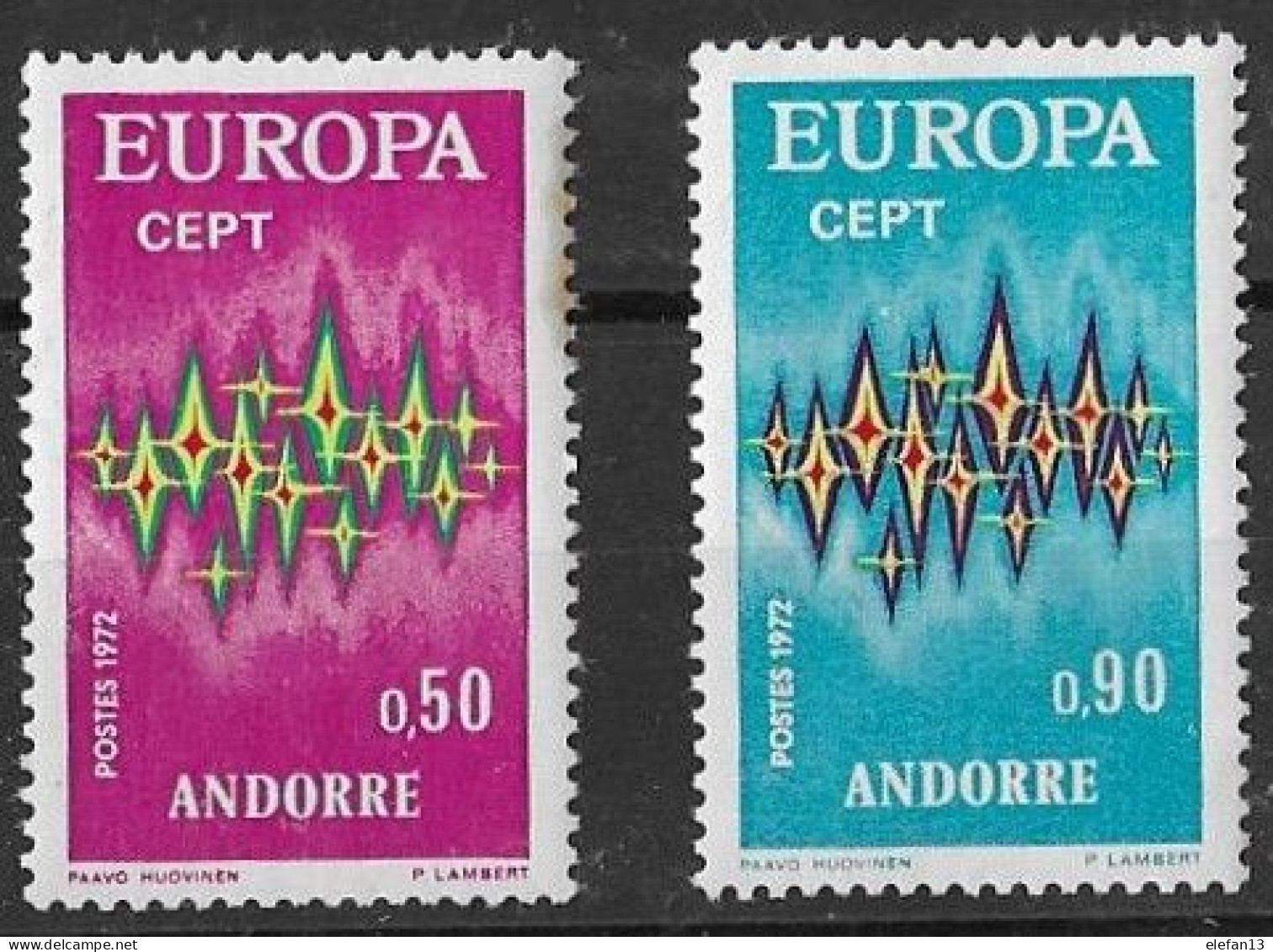 ANDORRE  EUROPA 1972  N°217 Et 218 **   Neufs Sans Charnière MNH (petite Tache Sur Le N°217) - Unused Stamps