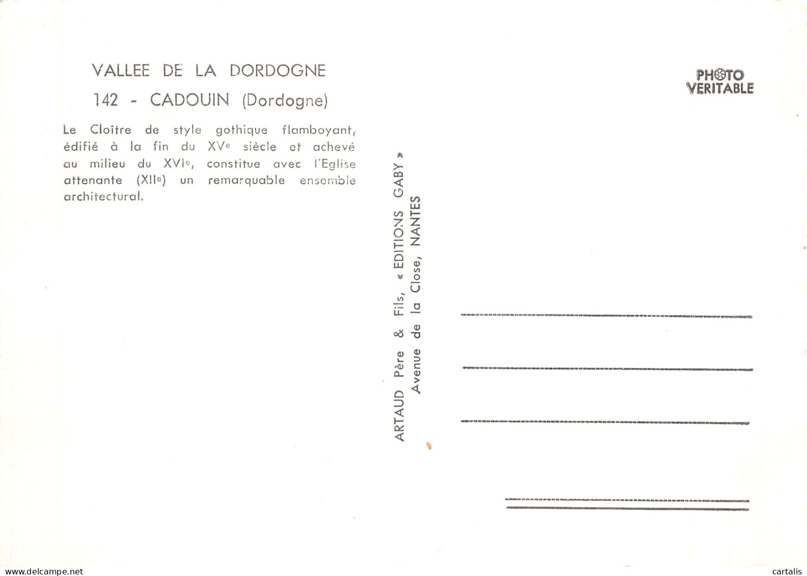 24-CADOUIN-N°4212-D/0161 - Otros & Sin Clasificación