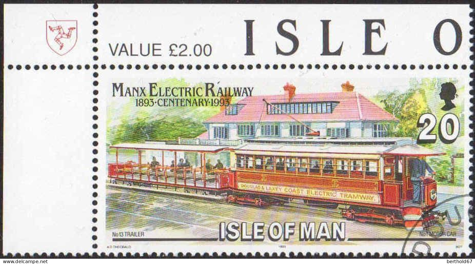 Man Poste Obl Yv:578/581 Centenaire Du Tramway Electrique Coin D.feuille (TB Cachet Rond) - Isola Di Man