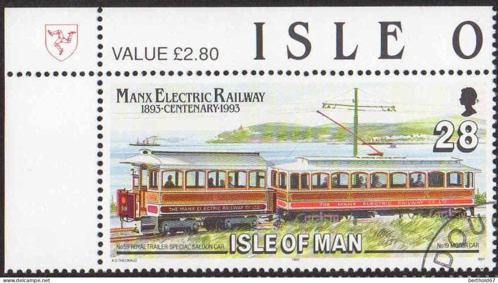 Man Poste Obl Yv:578/581 Centenaire Du Tramway Electrique Coin D.feuille (TB Cachet Rond) - Isola Di Man