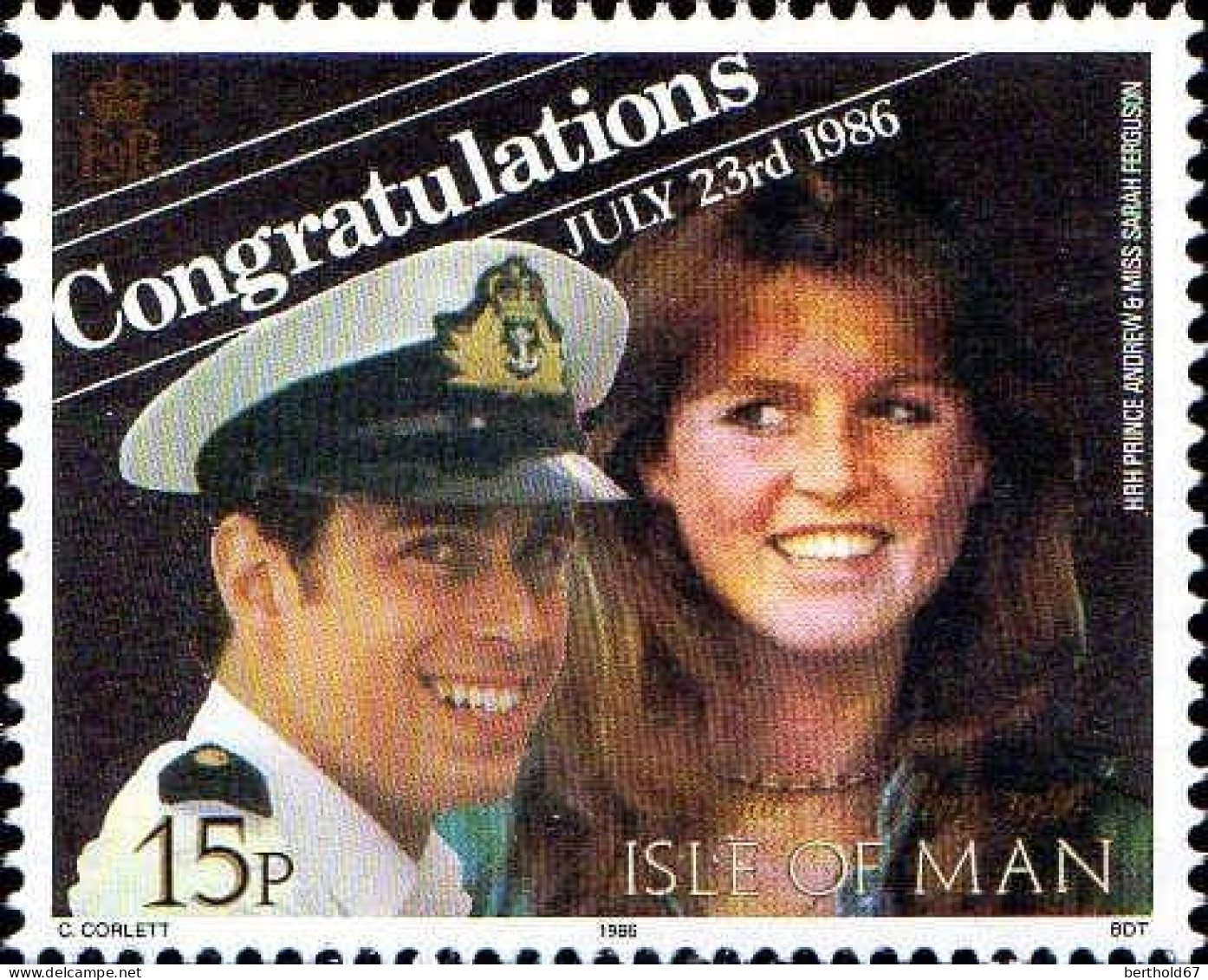 Man Poste N** Yv:312/313 Mariage De Prince Andrew & Miss Sarah Ferguson - Isle Of Man