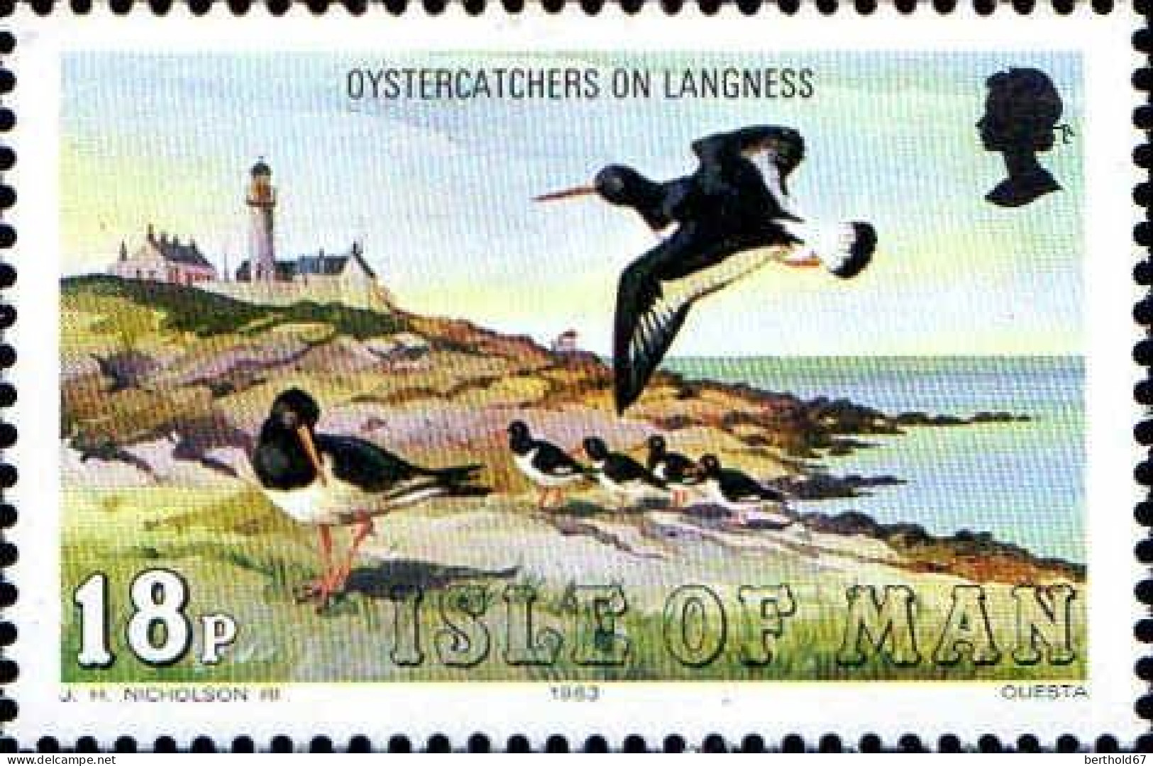 Man Poste N** Yv:219/230 Oiseaux marins 1.Serie