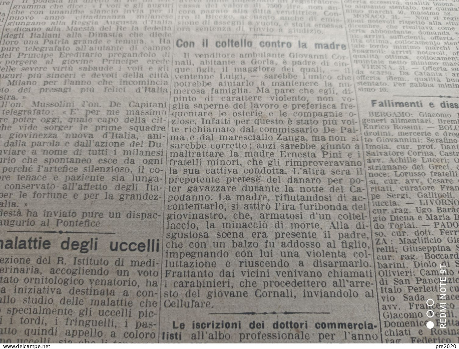 CORRIERE DELLA SERA 2/1/1929 SCAVI DI VULCI GORLA - Sonstige & Ohne Zuordnung