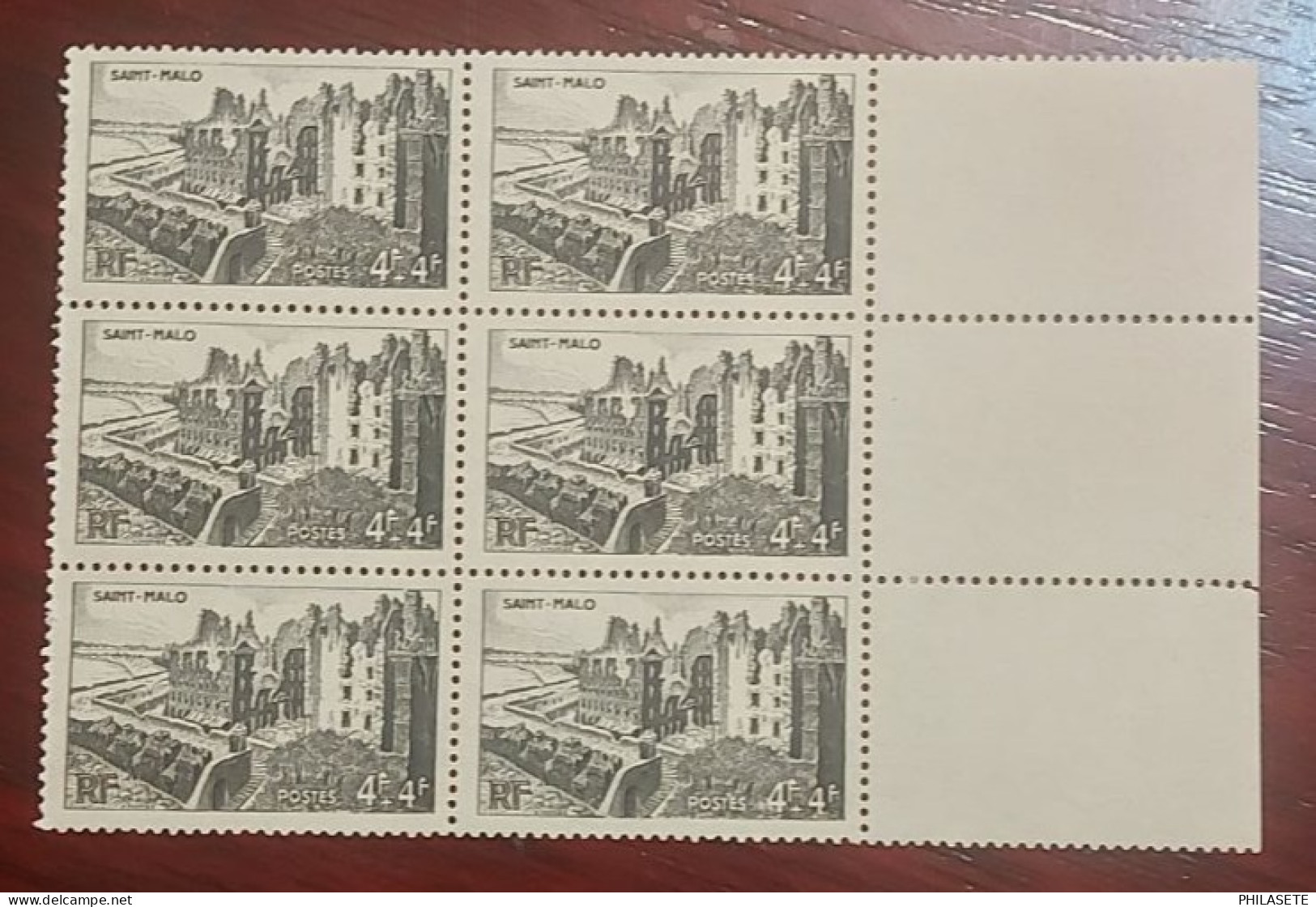 France 1947 Bloc De 6 Timbres Neuf** N° YT 747 Saint Malo - Ongebruikt