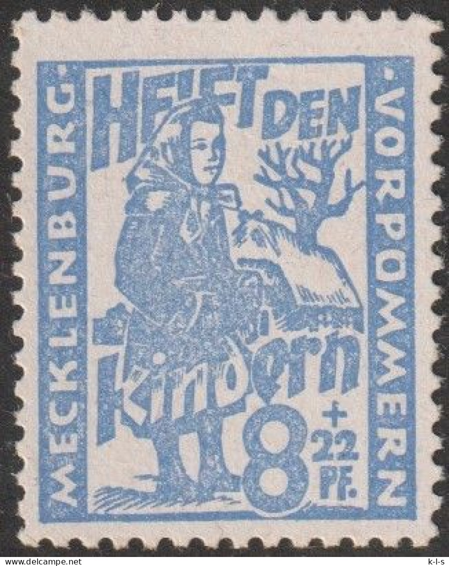 SBZ- Mecklenburg-Vorpommern: 1945, Mi. Nr. 27, 8+22 Pfg. Kinderhilfe,  **/MNH - Neufs