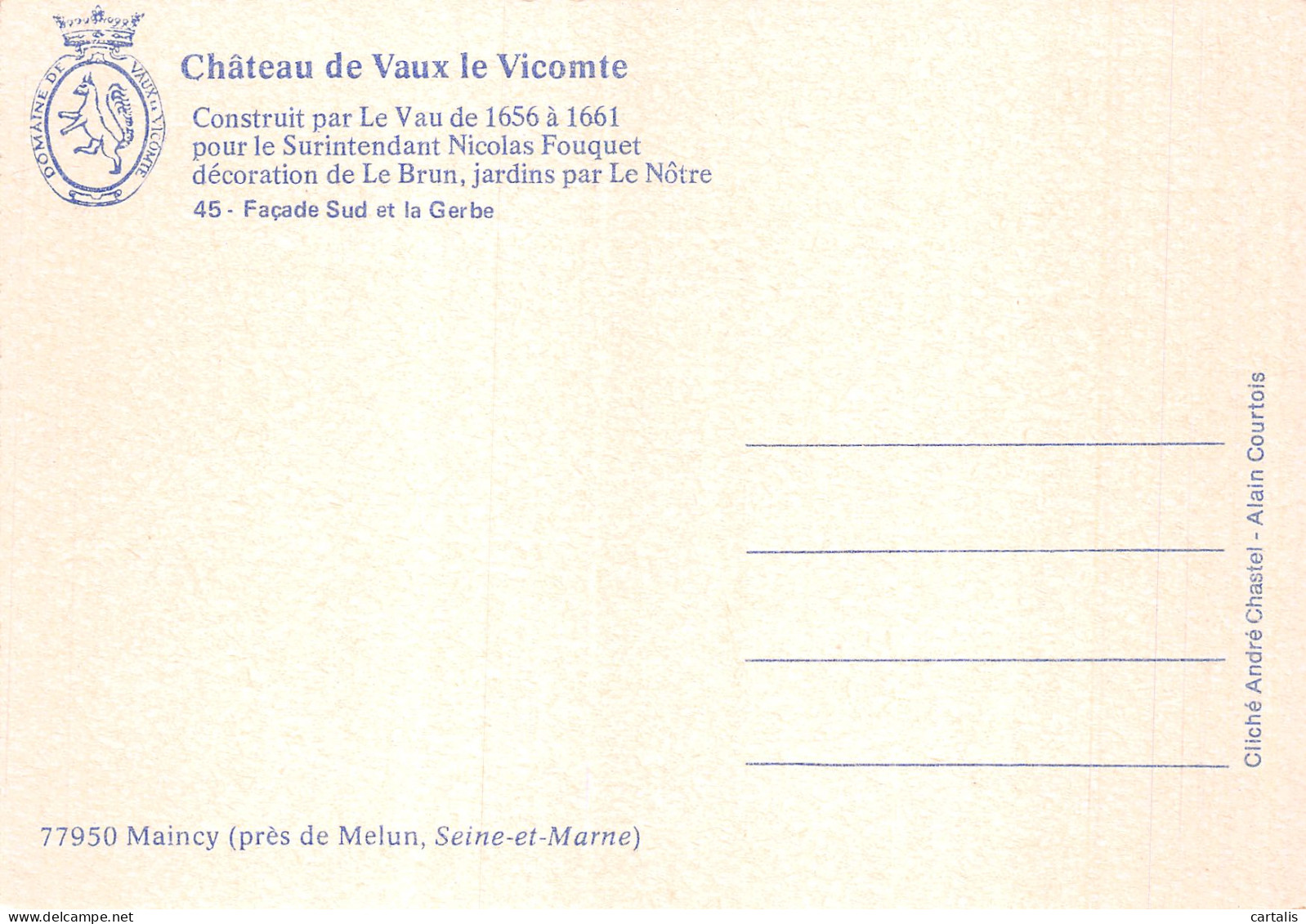 77-VAUX LE VICOMTE LE CHATEAU-N°4213-D/0385 - Vaux Le Vicomte