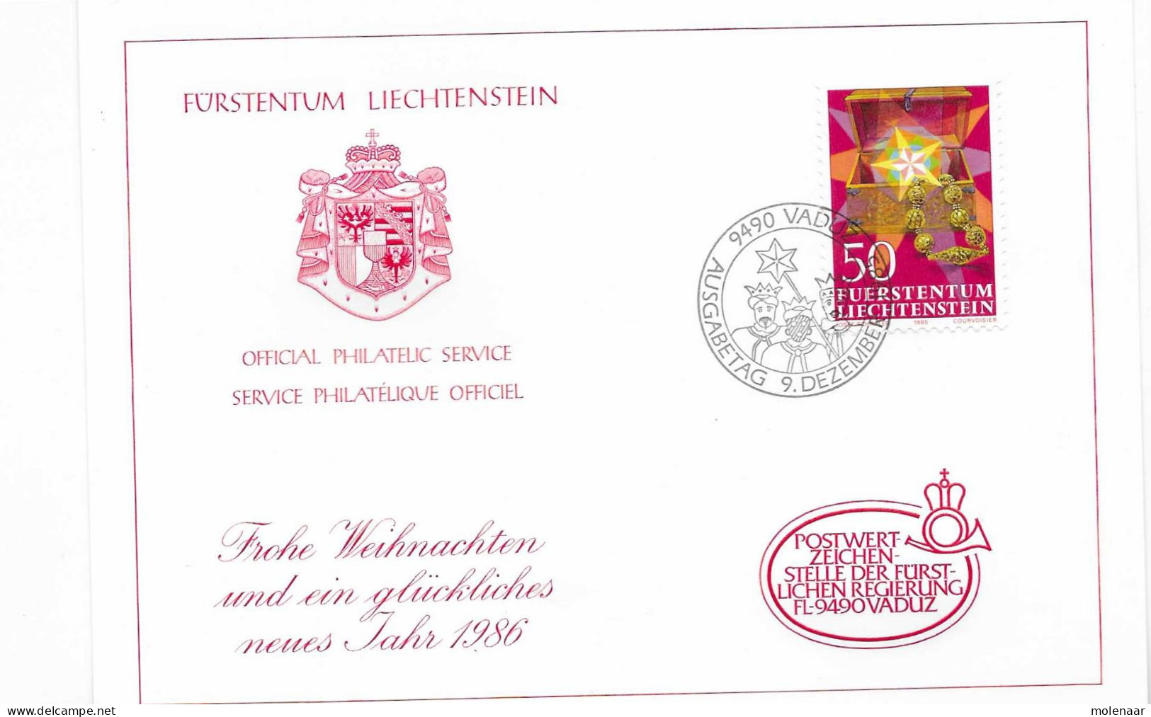 Postzegels > Europa > Liechtenstein > 1981-90 >kaart Met No. 889 (17577) - Neufs