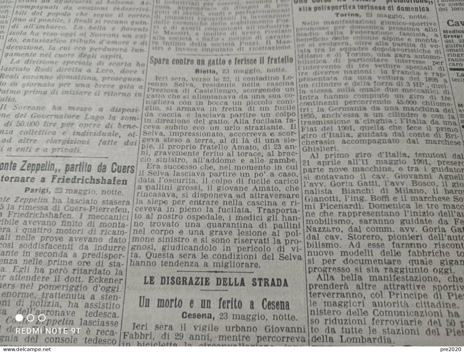 CORRIERE DELLA SERA 24/5/1929 CASTELLENGO TOTI DAL MONTE LAURI VOLPI - Sonstige & Ohne Zuordnung