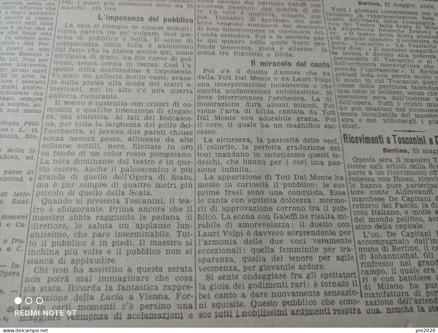 CORRIERE DELLA SERA 24/5/1929 CASTELLENGO TOTI DAL MONTE LAURI VOLPI - Sonstige & Ohne Zuordnung