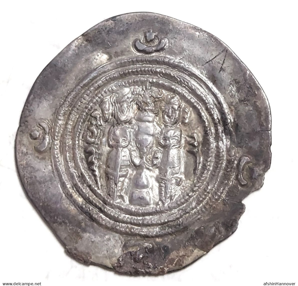 SASANIAN KINGS. Khosrau II. 591-628 AD. AR Silver Drachm Year 31 Mint MY - Oriental