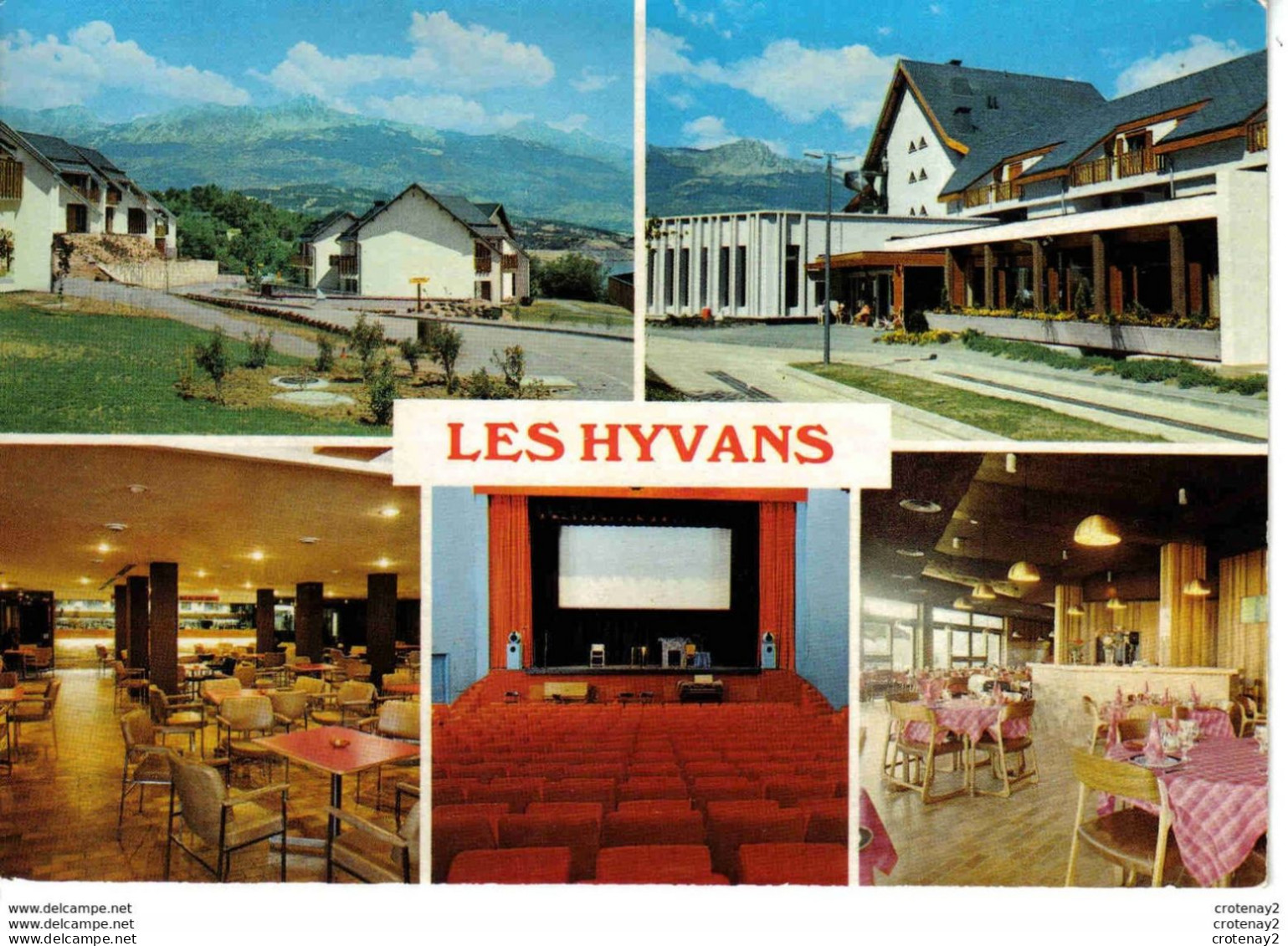 05 CHORGES Vers Gap N°1590 Résidence LES HYVANS Centre Vacances CNRO En 5 Vues De 1978 Salle De Cinéma VOIR DOS - Gap