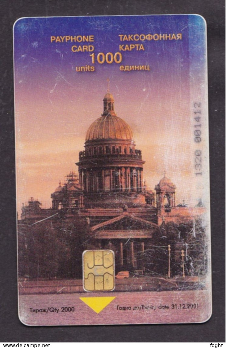 2001  Russia ,Phonecard ›  St.Isaac's Cathedral,1000 Units ,Col:RU-SP-T-0015A - Russland