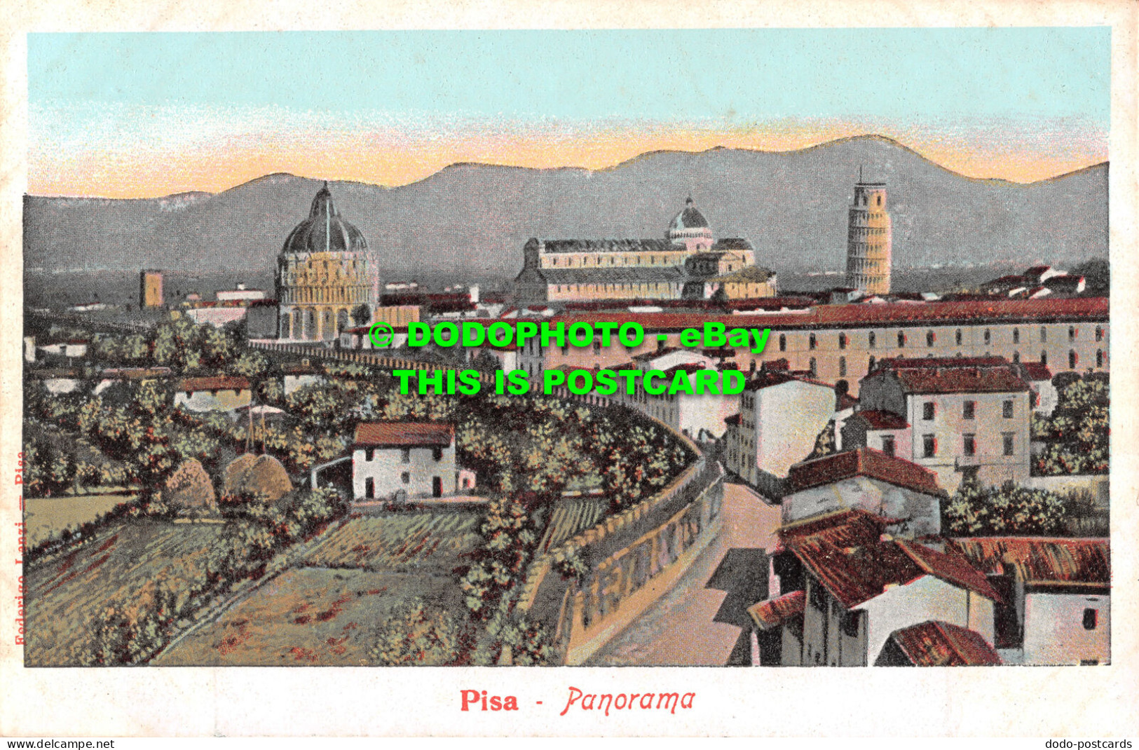R503928 Pisa. Panorama. Federigo Lanzi. Postcard - Monde