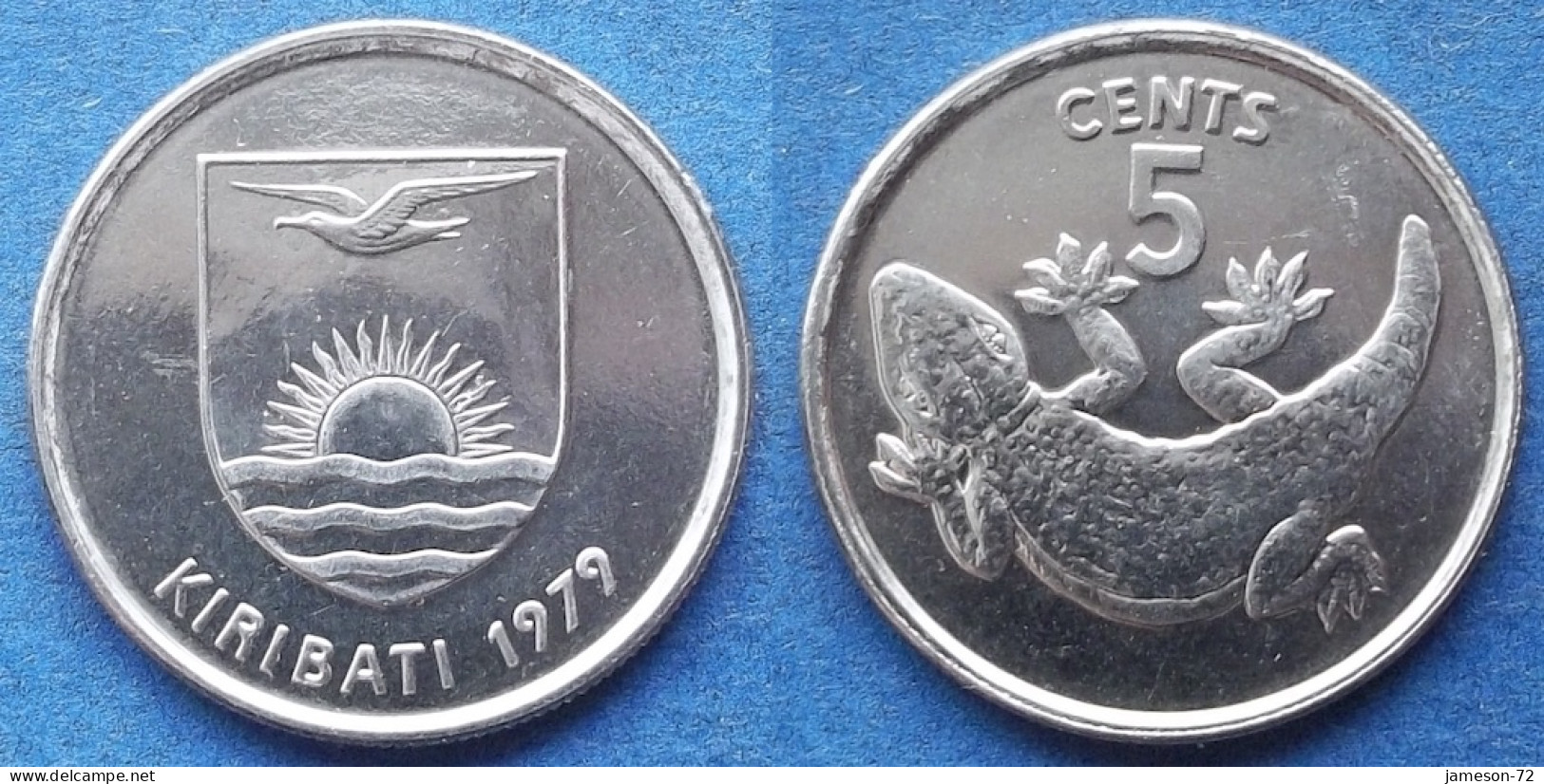 KIRIBATI - 5 Cents 1979 "Stump-tailed Gecko" KM# 3 Independent Republic (1979) - Edelweiss Coins - Kiribati