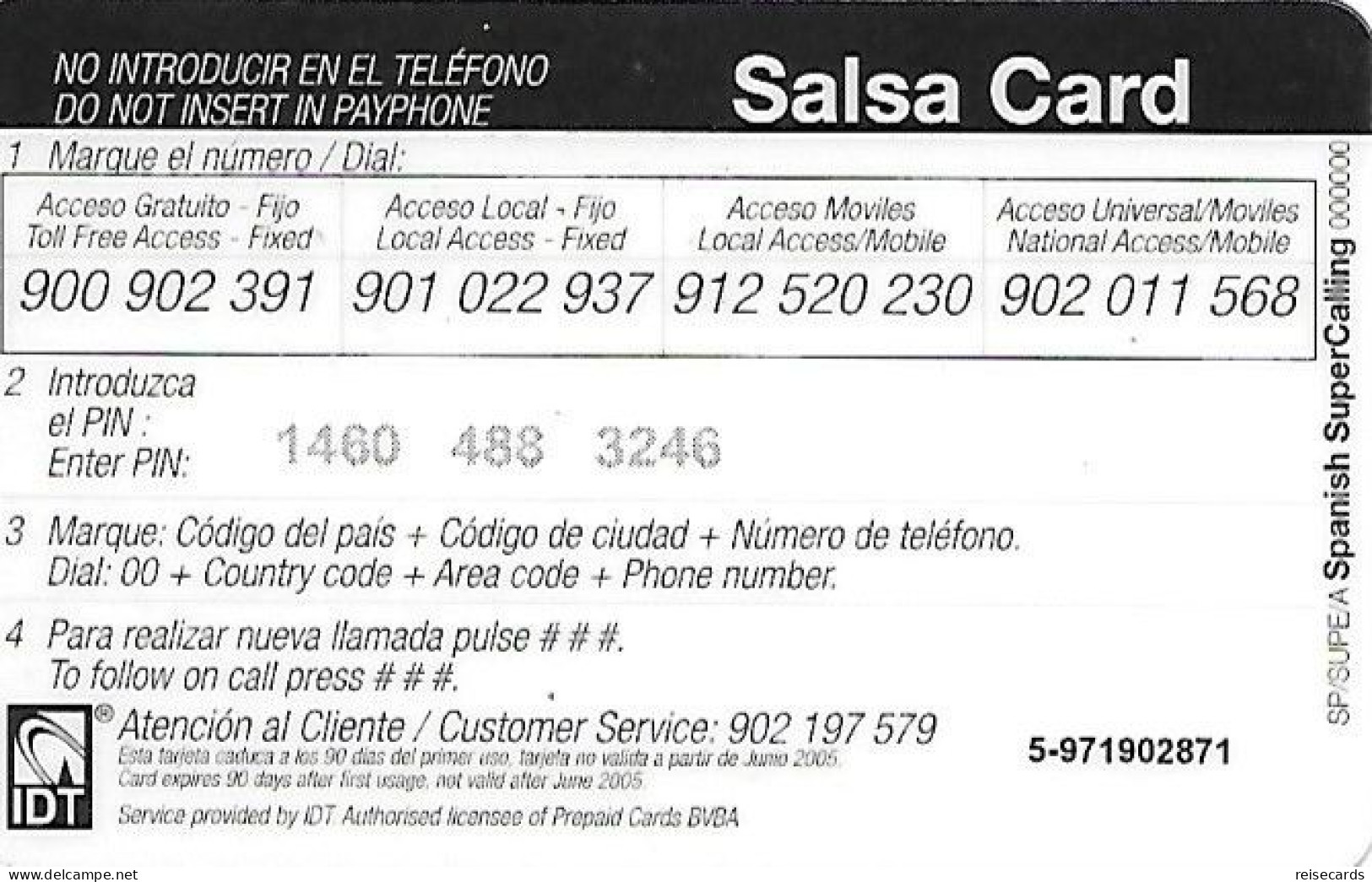 Spain: Prepaid IDT - Salsa 06.05 - Andere & Zonder Classificatie