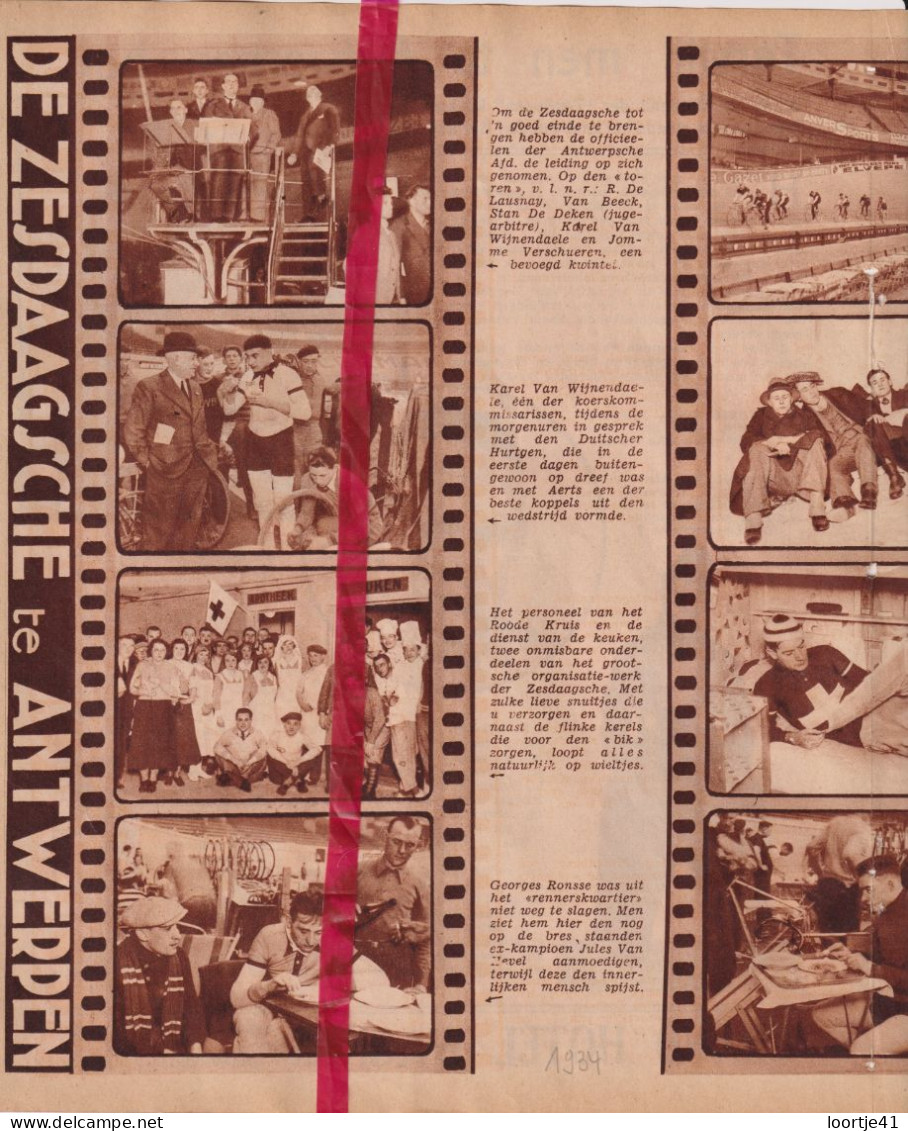 Antwerpen - De Zesdaagse - Orig. Knipsel Coupure Tijdschrift Magazine - 1934 - Non Classés
