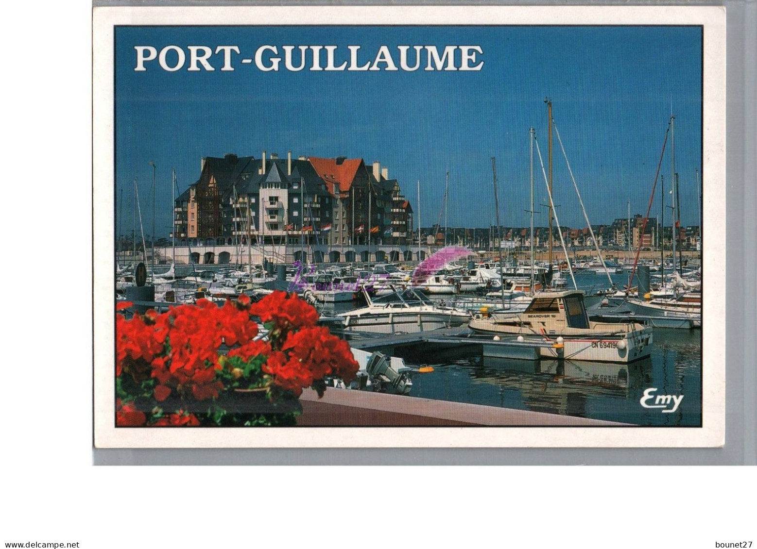 DIVES SUR MER 14 - Le Port Guillaume Voilier Bateau Fleur Géranium Carte Vierge - Dives