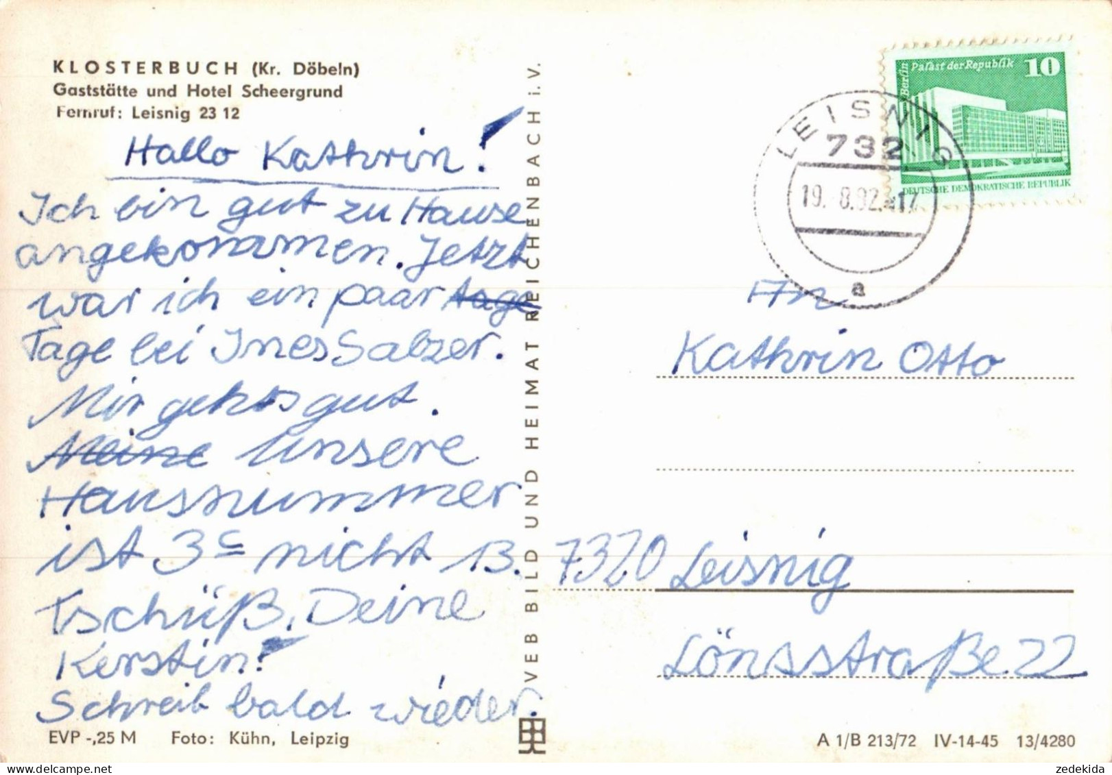 H2439 - Klosterbruch - Gaststätte Scheergrund - Bild Und Heimat Reichenbach - Doebeln