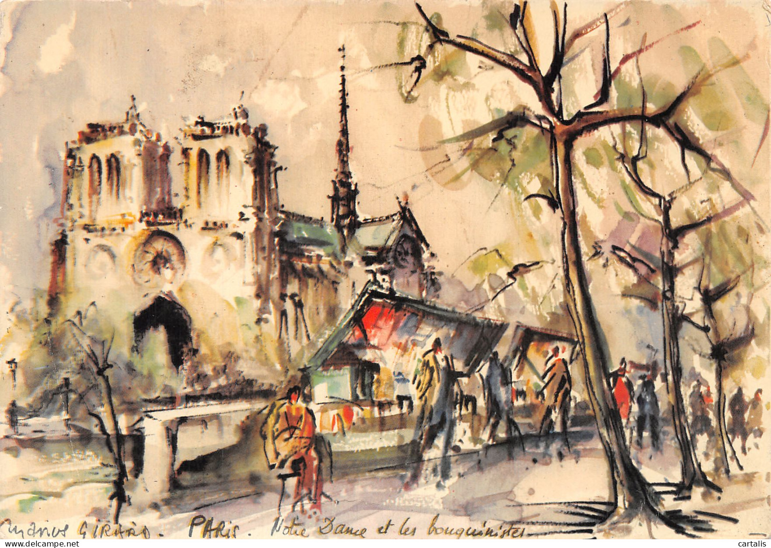 75-PARIS NOTRE DAME ET LES BOUQUINISTES-N°4217-A/0395 - Notre Dame De Paris