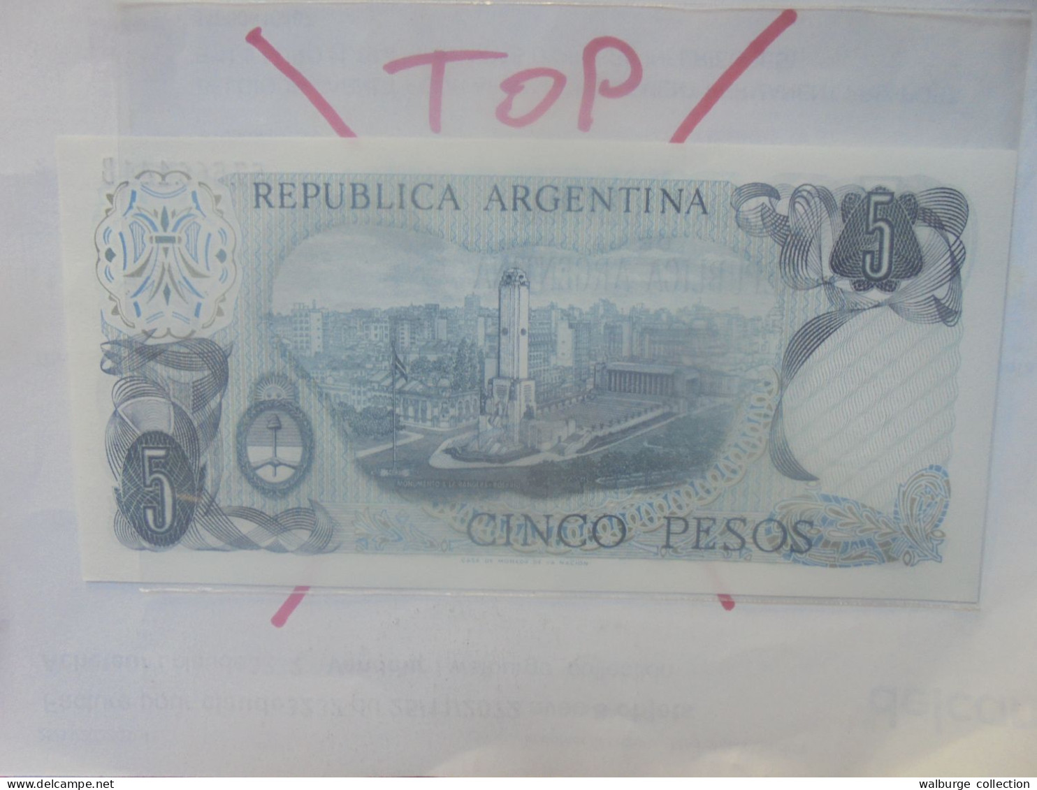 ARGENTINE 5 PESOS ND (1971-73) Neuf (B.33) - Argentina