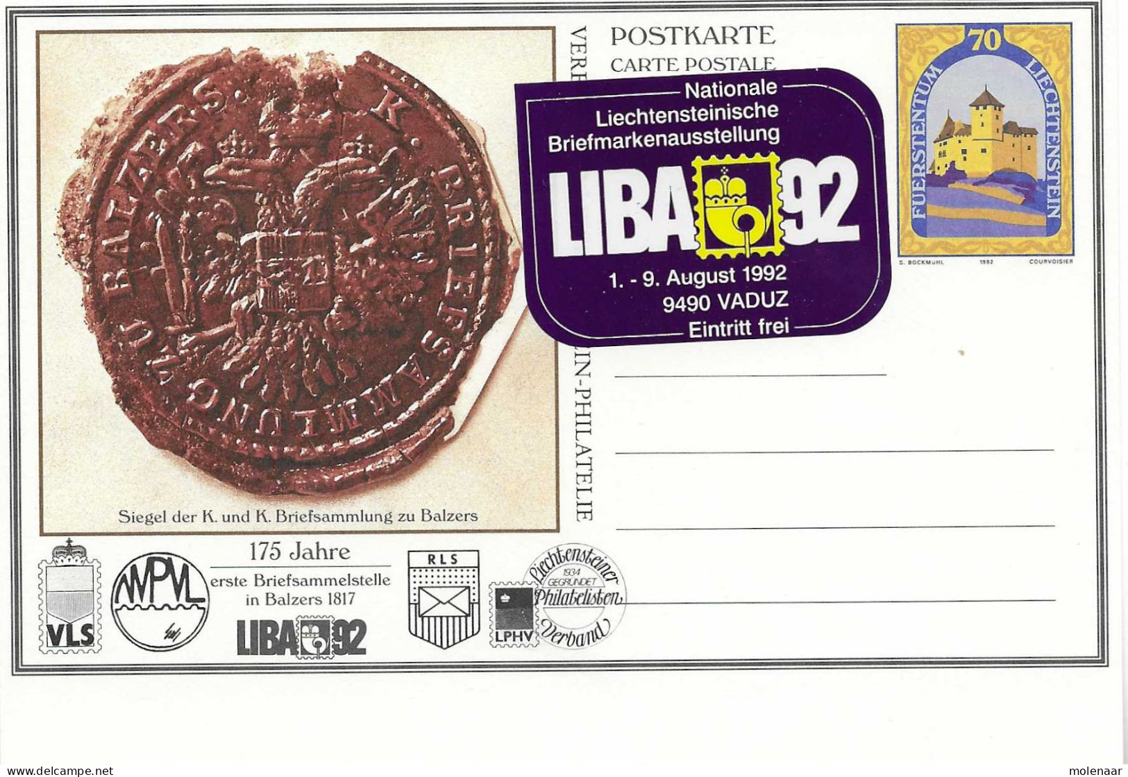 Postzegels > Europa > Liechtenstein > Briefkaart Libra '92 Ongebruikt (17579) - Entiers Postaux