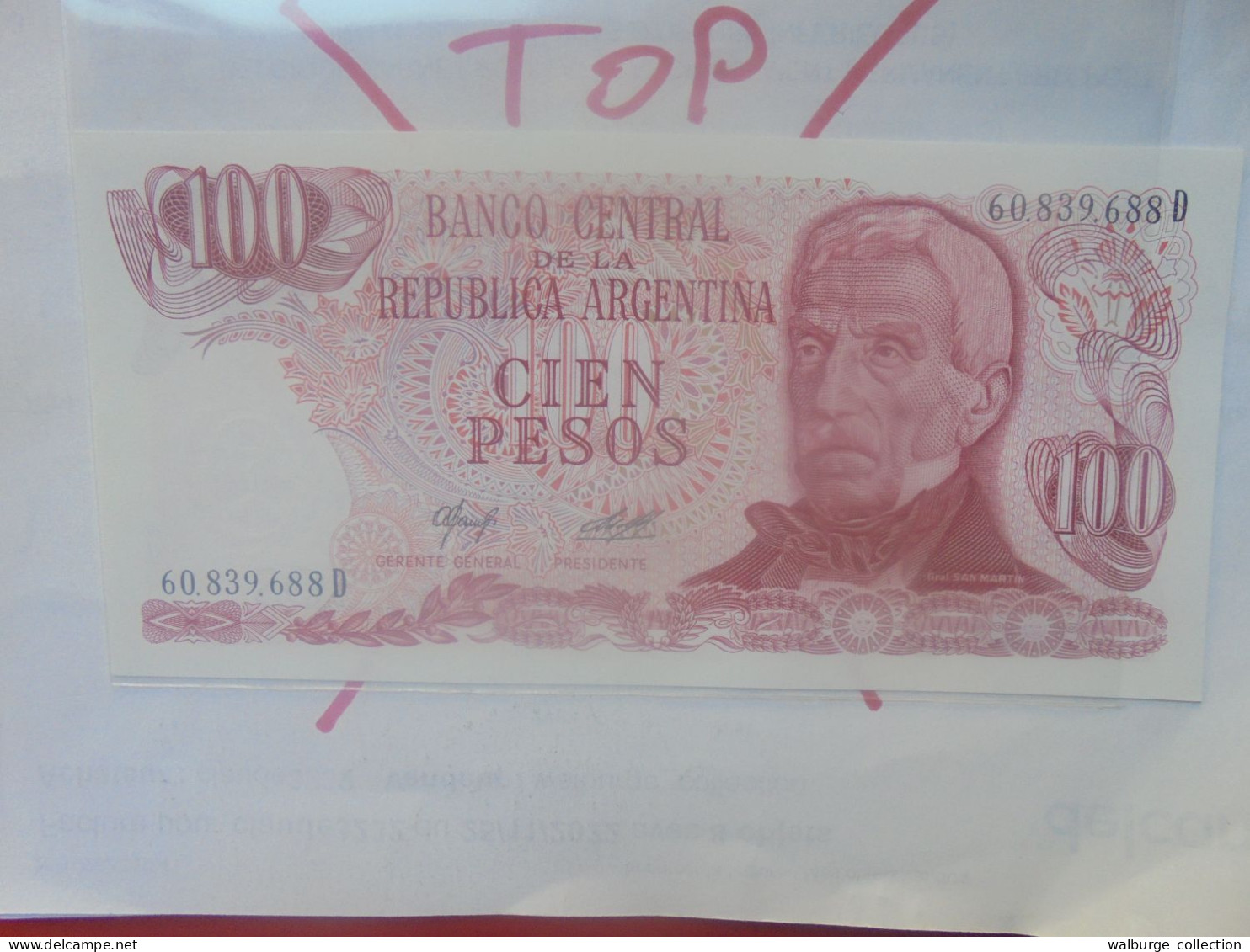 ARGENTINE 100 PESOS ND (1976-78) Neuf (B.33) - Argentinien
