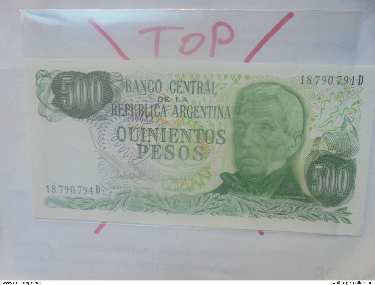 ARGENTINE 500 PESOS ND (1977-82) Neuf (B.33) - Argentine