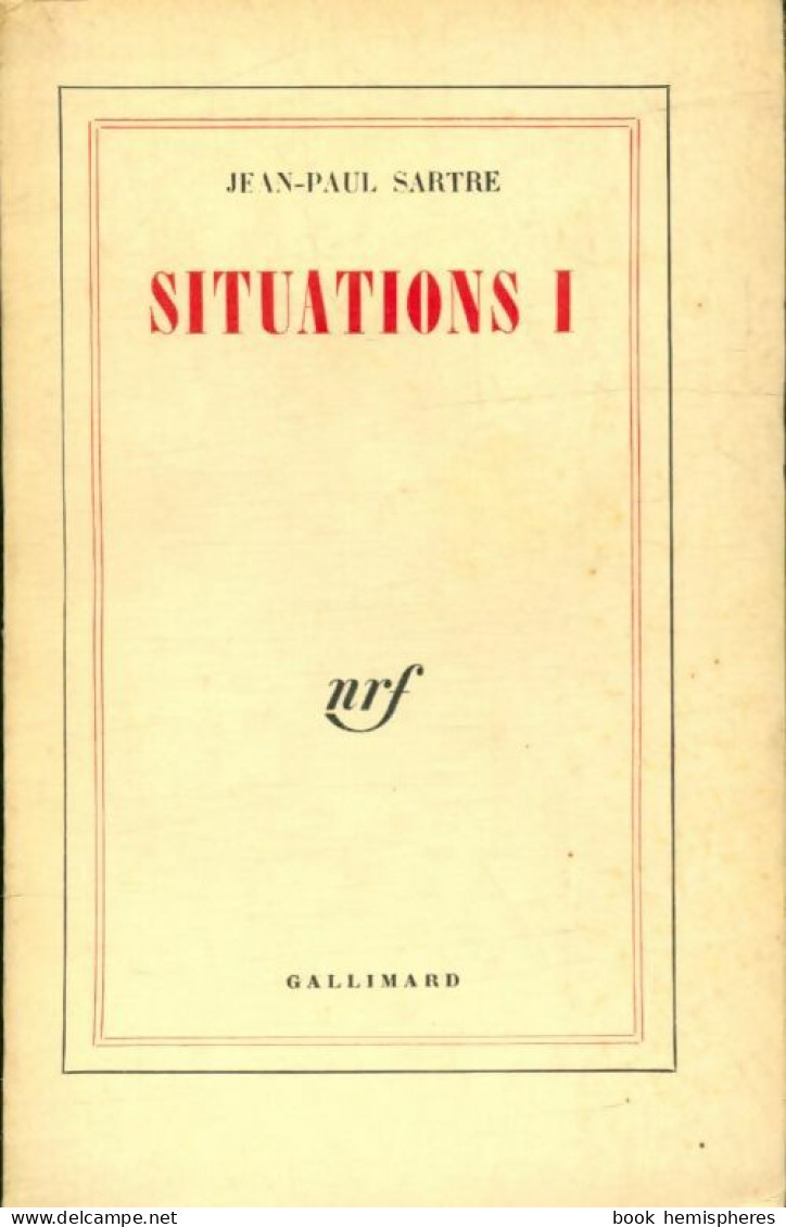 Situatiuons, 1 (1947) De Jean-Paul Sartre - Politique
