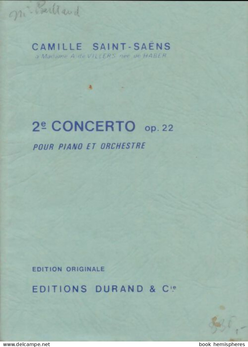 2e Concerto Pour Piano Et Orchestre (0) De Camille Saint-Saëns - Musique