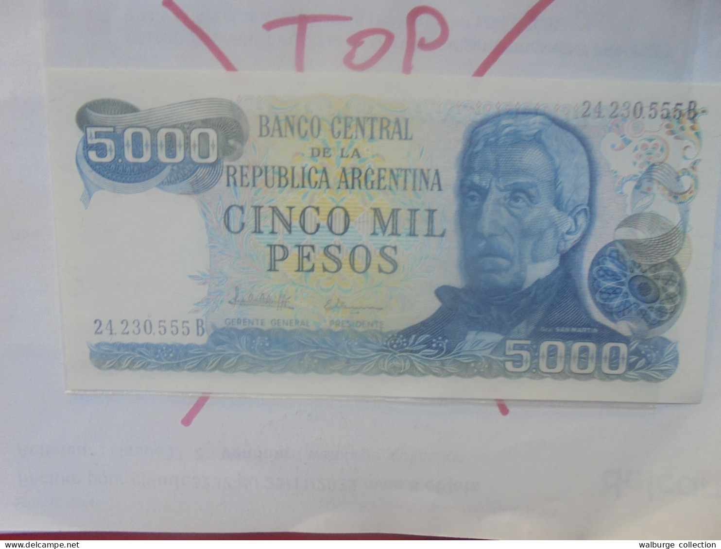 ARGENTINE 5000 PESOS ND (1977-83) Neuf (B.33) - Argentinië