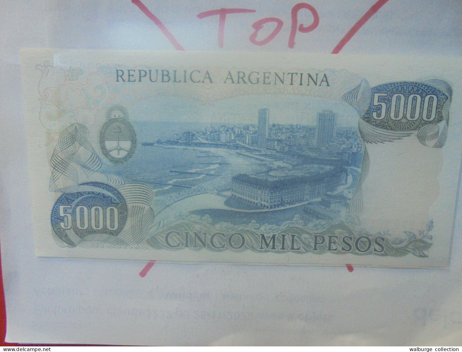 ARGENTINE 5000 PESOS ND (1977-83) Neuf (B.33) - Argentinië