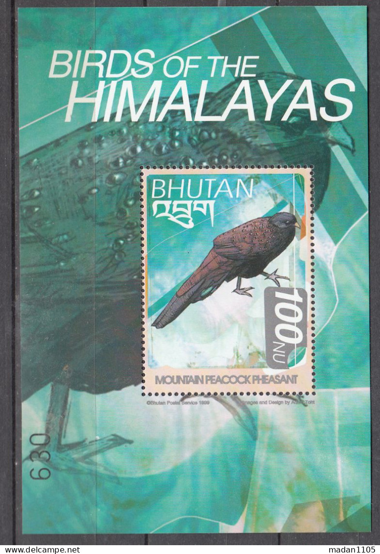 BHUTAN, 1999,  Birds From Around The World, Himalayas, MS,  MNH, (**) - Bhoutan