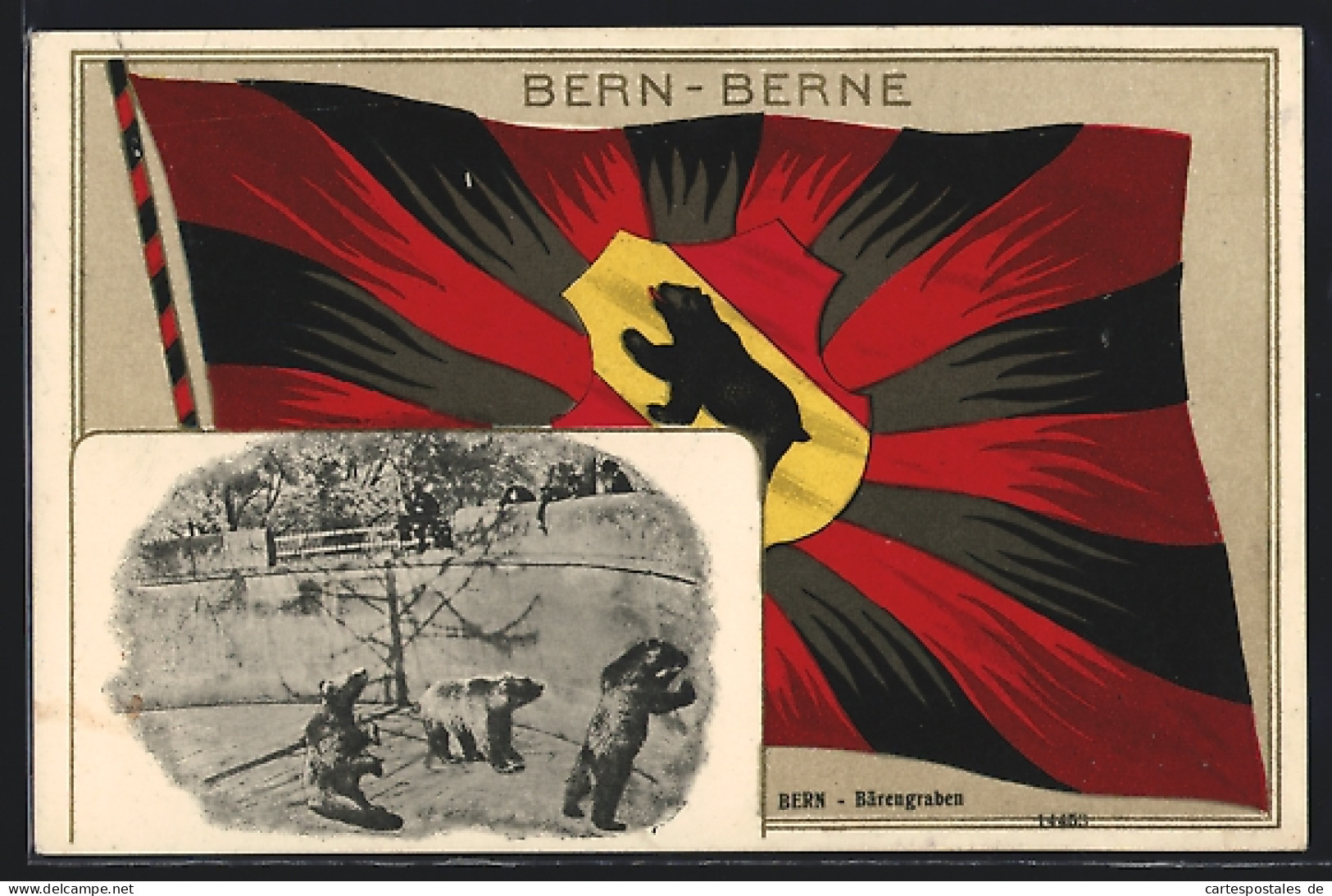 AK Bern, Bärengraben Und Flagge  - Bern