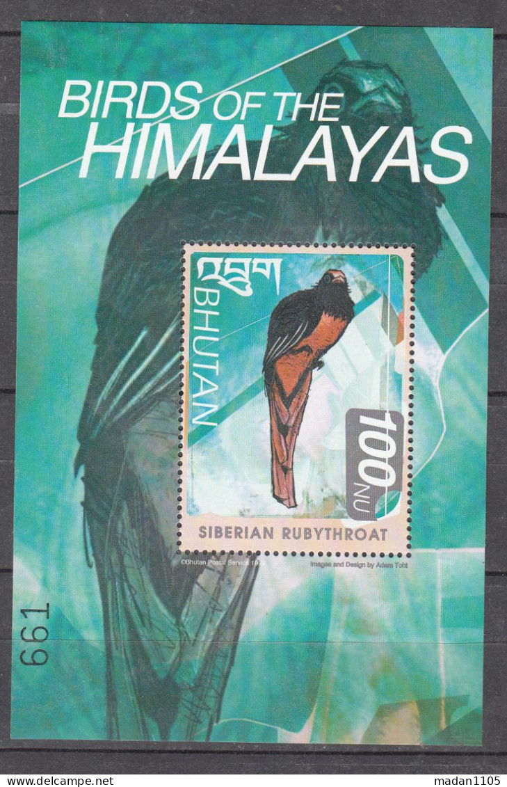 BHUTAN, 1999,  Birds From Around The World, Himalayas, MS,  MNH, (**) - Bhoutan