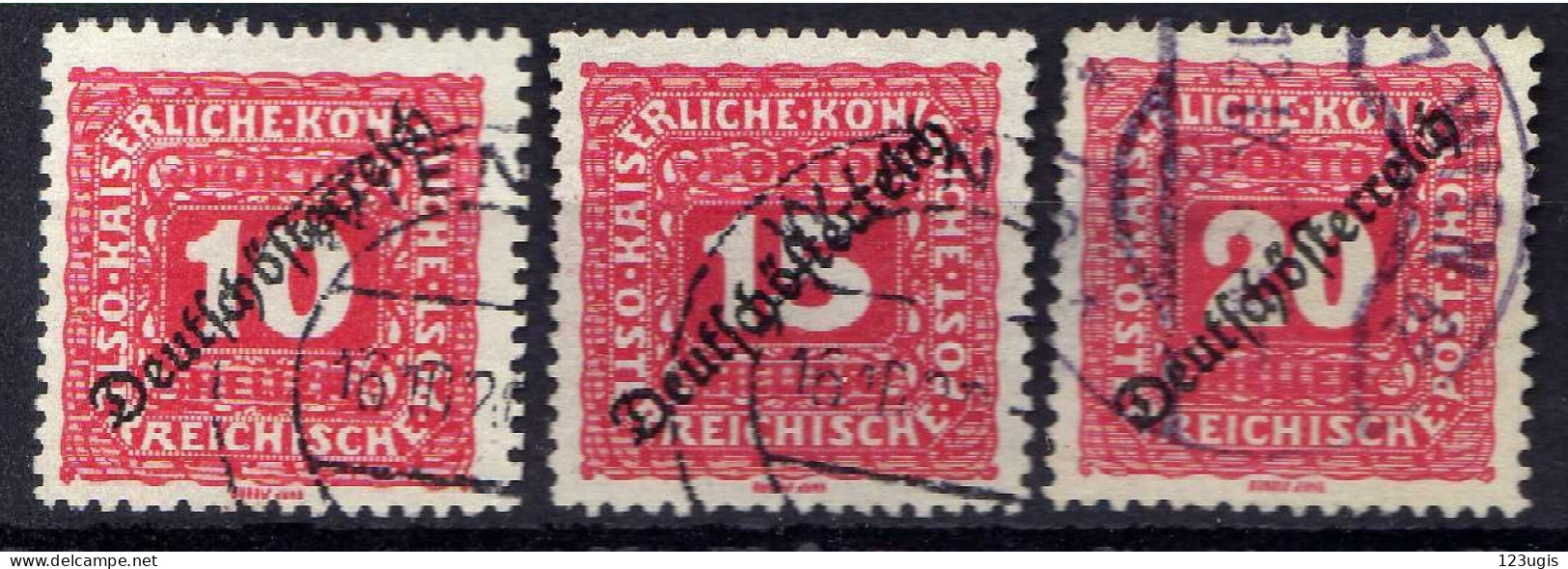 Österreich 1919 Portomarken Mi 65-67, Gestempelt [170524XIV] - Used Stamps